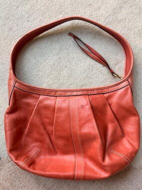 Coach Leather Shoulder Bag in Burnt Orange
